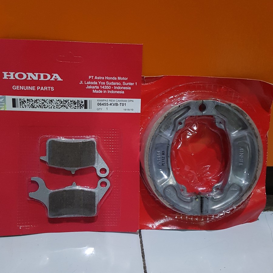 PAKET KAMPAS REM DEPAN BELAKANG VARIO/BEAT/SCOOPY HONDA KZL/KVB