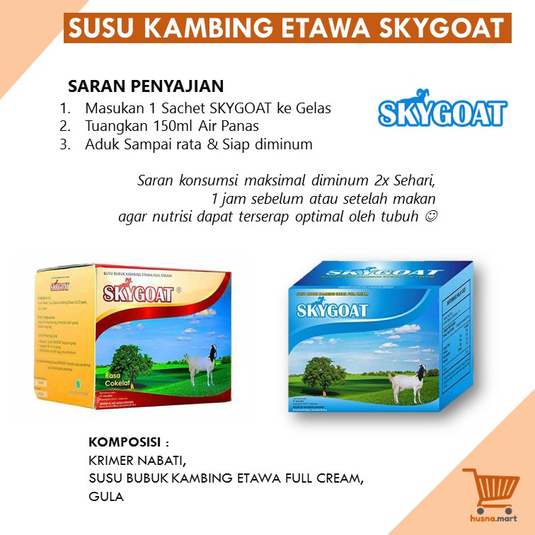 Susu Kambing Etawa Bubuk Original SKYGOAT 1 Box isi 10 Sachet