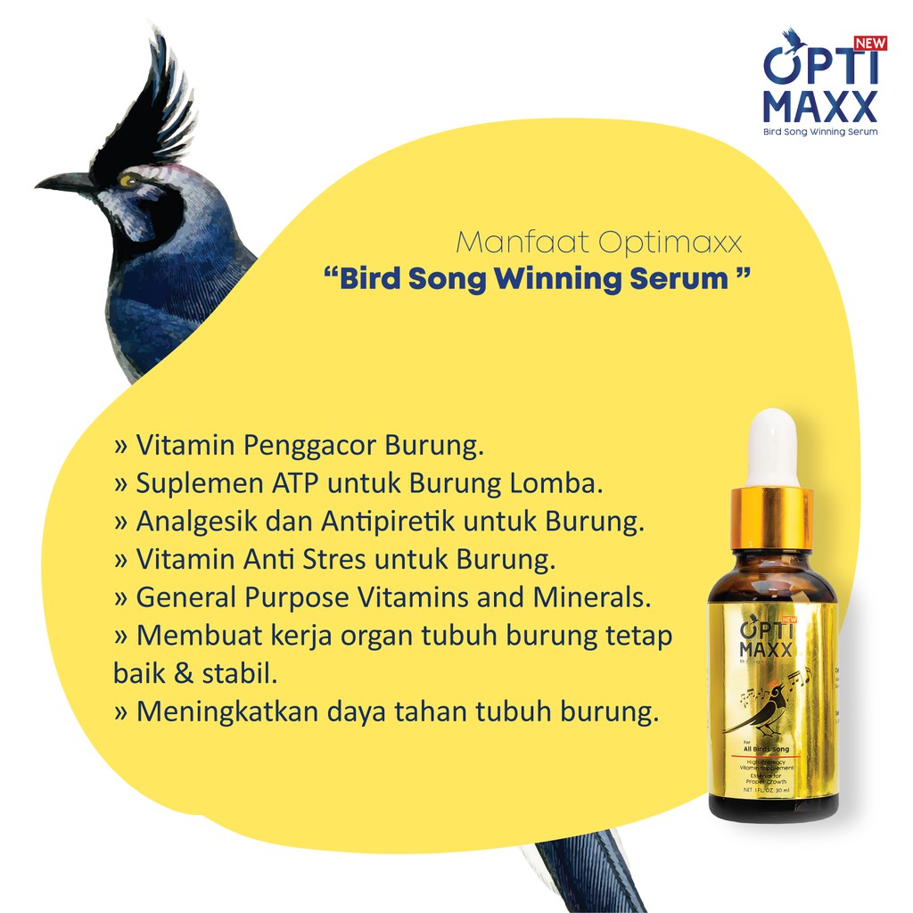 Optimaxx Serum Vitamin Obat Tetes Burung Kicau Suara Gacor