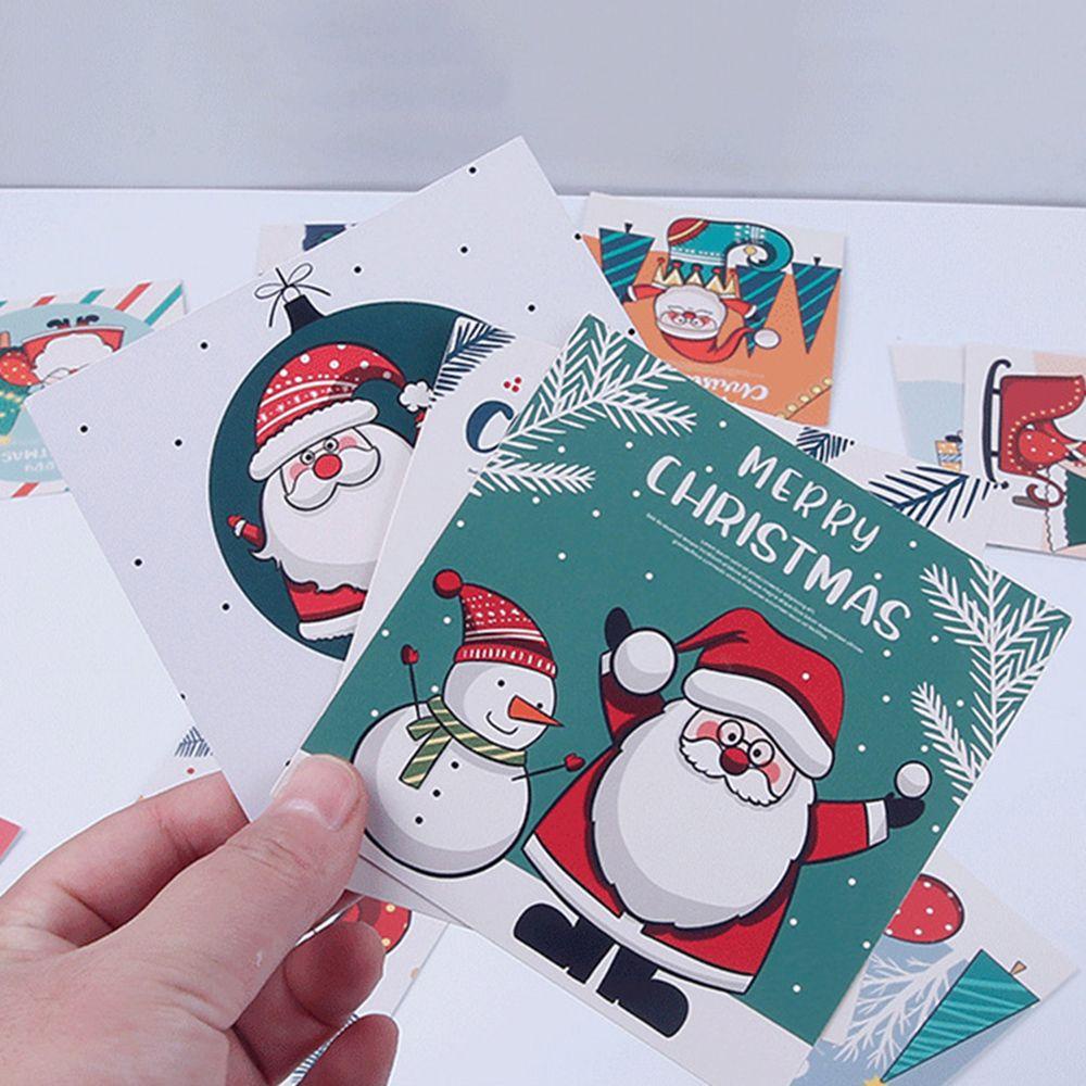 Preva 30PCS Kartu Ucapan Merry Christmas Berkah Gift Tahun Baru Santa Claus Mini Greeting Postcard