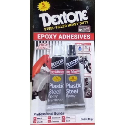 

Dextone Lem Besi Epoxy Plastic Steel 5 menit 48 gram - Lem Perekat Besi Baja Kayu