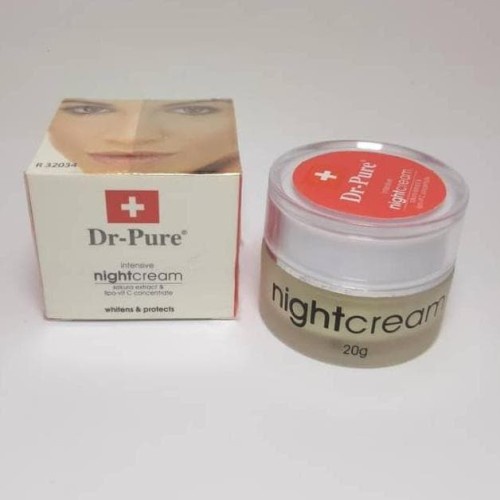 [ORI] Dr Pures Night Cream AMPUH Melembabkan Kulit Wajah | Glowing Night Ekstrak Sakura dan VIT C 100% BPOM