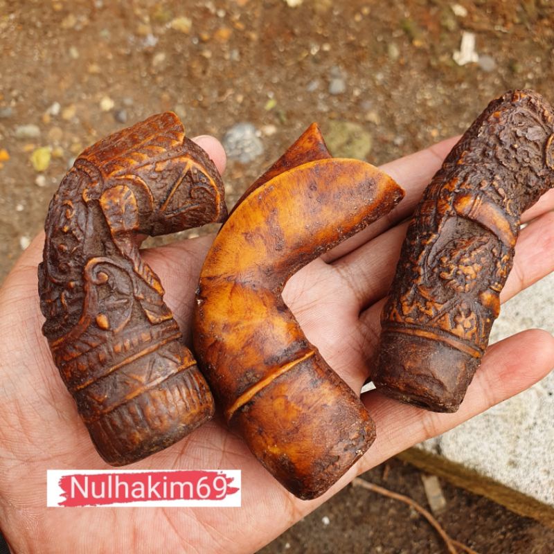 gagang pegangan keris posil batu motif asli
