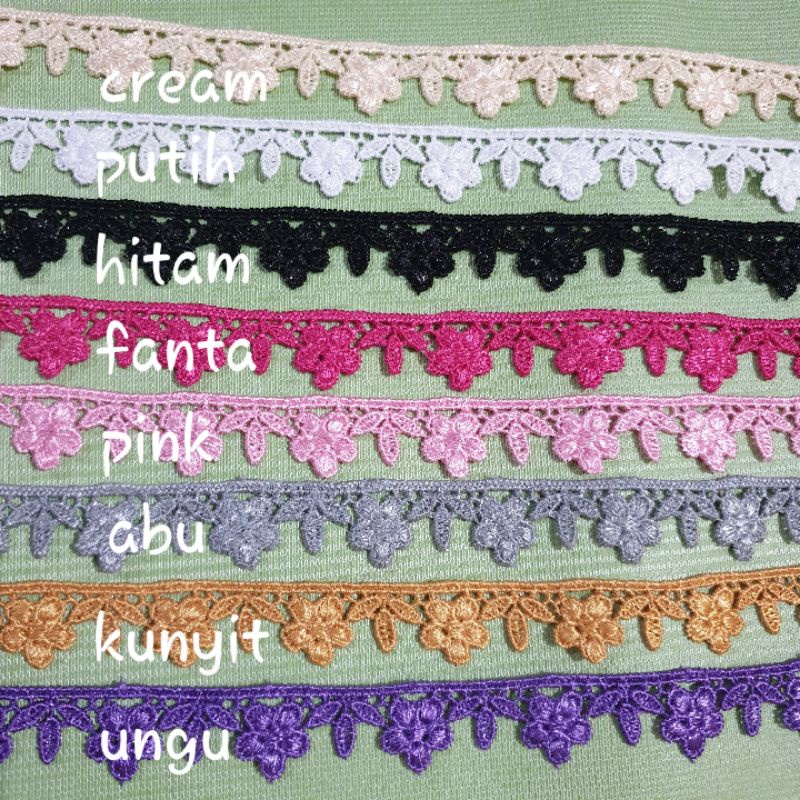 Renda Gyper Melati 3 Daun Per 13,5 M