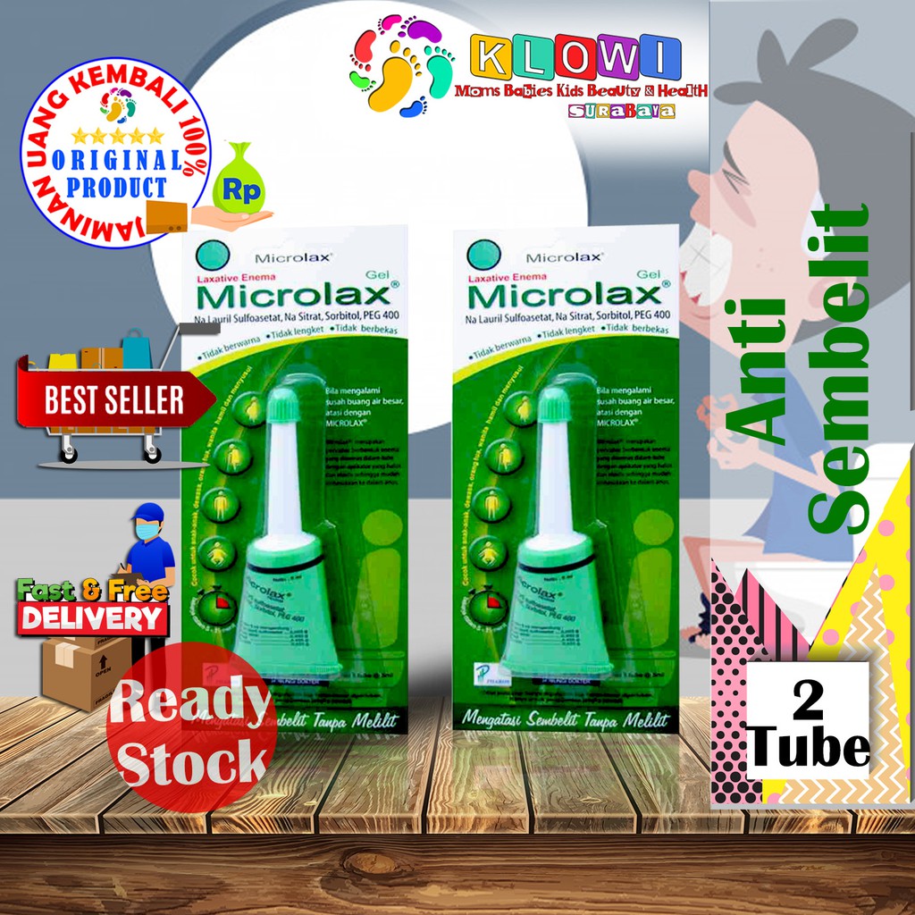 Microlax Gel 2 Tube / Cepat Mengatasi Sembelit / Sulit Bab