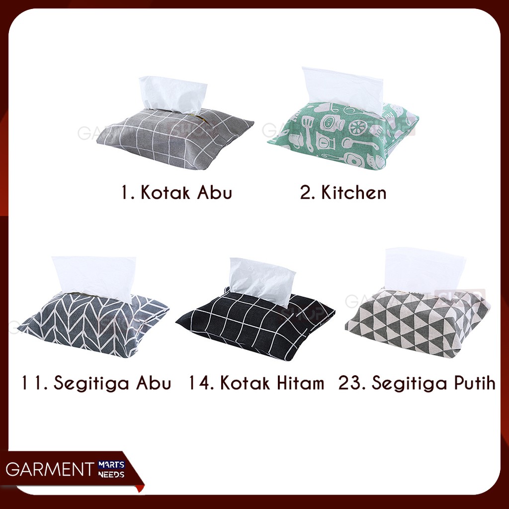 JG - Kotak Tempat Tissue Kain Motif Lucu Bagus Kanvas Cover Tissue Mobil