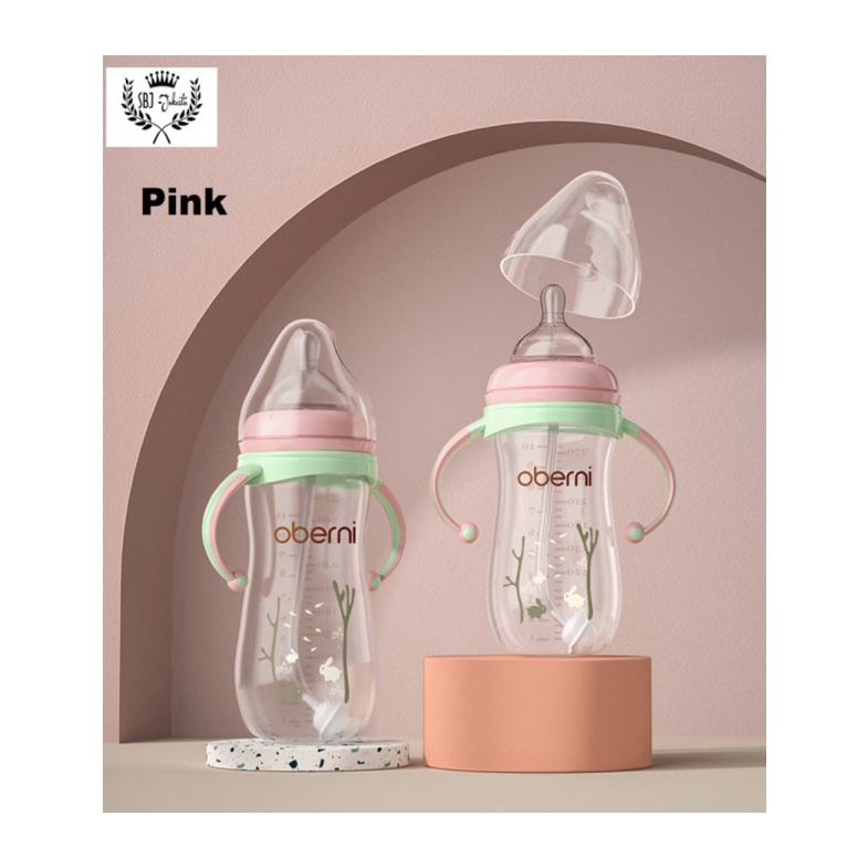 Unik Oberni Botol Minum Botol susu Bayi Baby Balita BPA Free dgn Dot 330ml - Merah Muda Limited