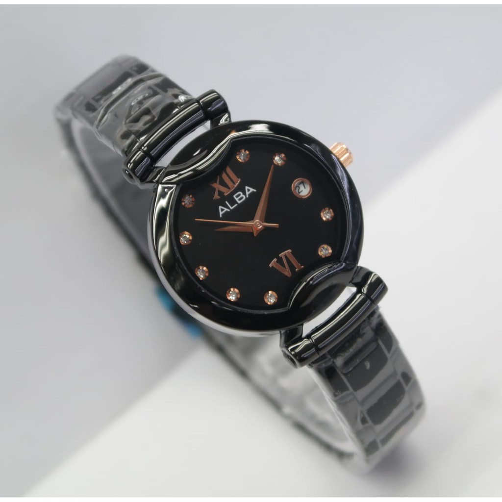 Jam tanngan cewek ALBA 8535 rantai steel tanggal akltif