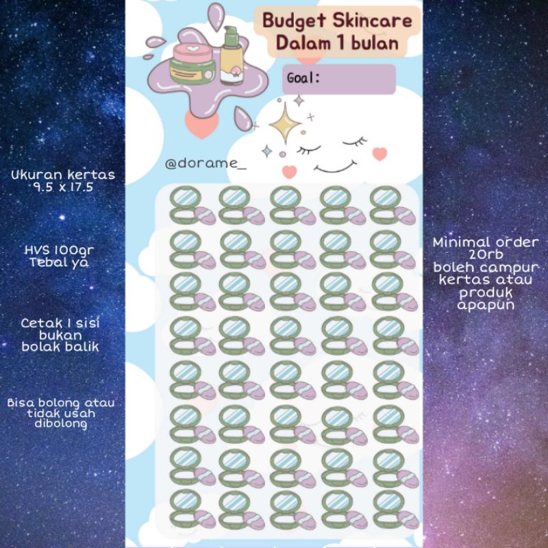 

Budget Skincarean bulanan (Menabung 1 bulan untuk Skincare)