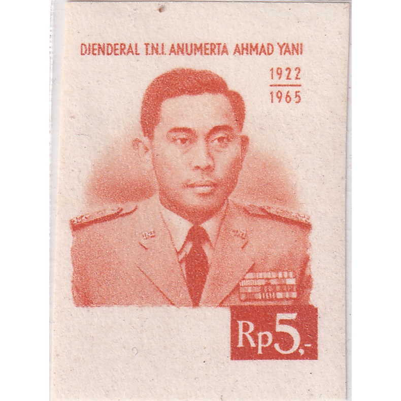 

Prangko Indonesia 1966 - Victims of Attempted Communist Coup, 1965 - Imperf, Different Color, Frame Omitted