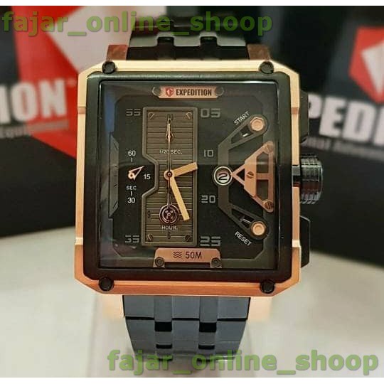 Jam Expedition E 6695MC Black Rose Gold Original