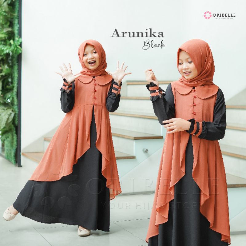 ARUNIKA DRESS BY ORIBELLE KIDS ORIGINAL ORI Gamis couple mom kids Setelan Kulot Baju anak perempuan 