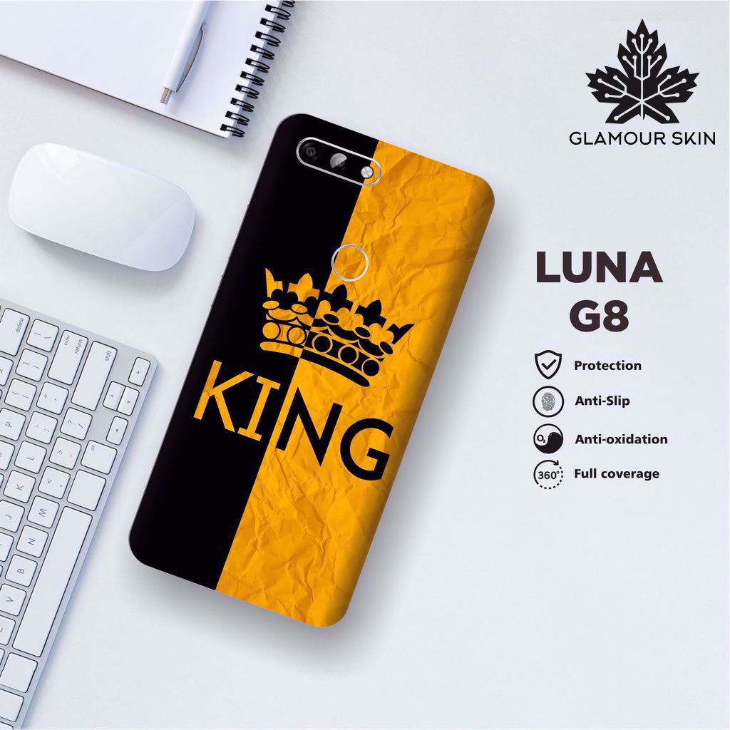 *(Dapat2PCS)* LUNA G8 Garskin Case/Stiker Protector Motif KING