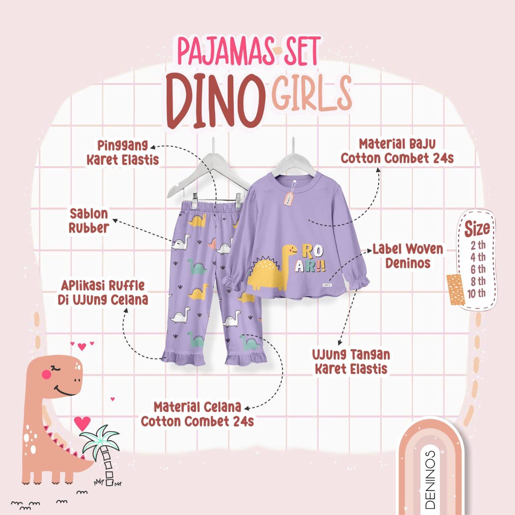 Set Double Ruffle  Dino series Deninos