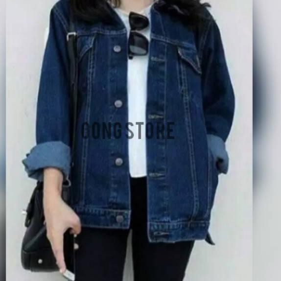 Terbaru Jaket Jeans Wanita Cewek Levis Army Maroon Sandwash Hitam Jumbo Big size XXL XXXL Biru Muda