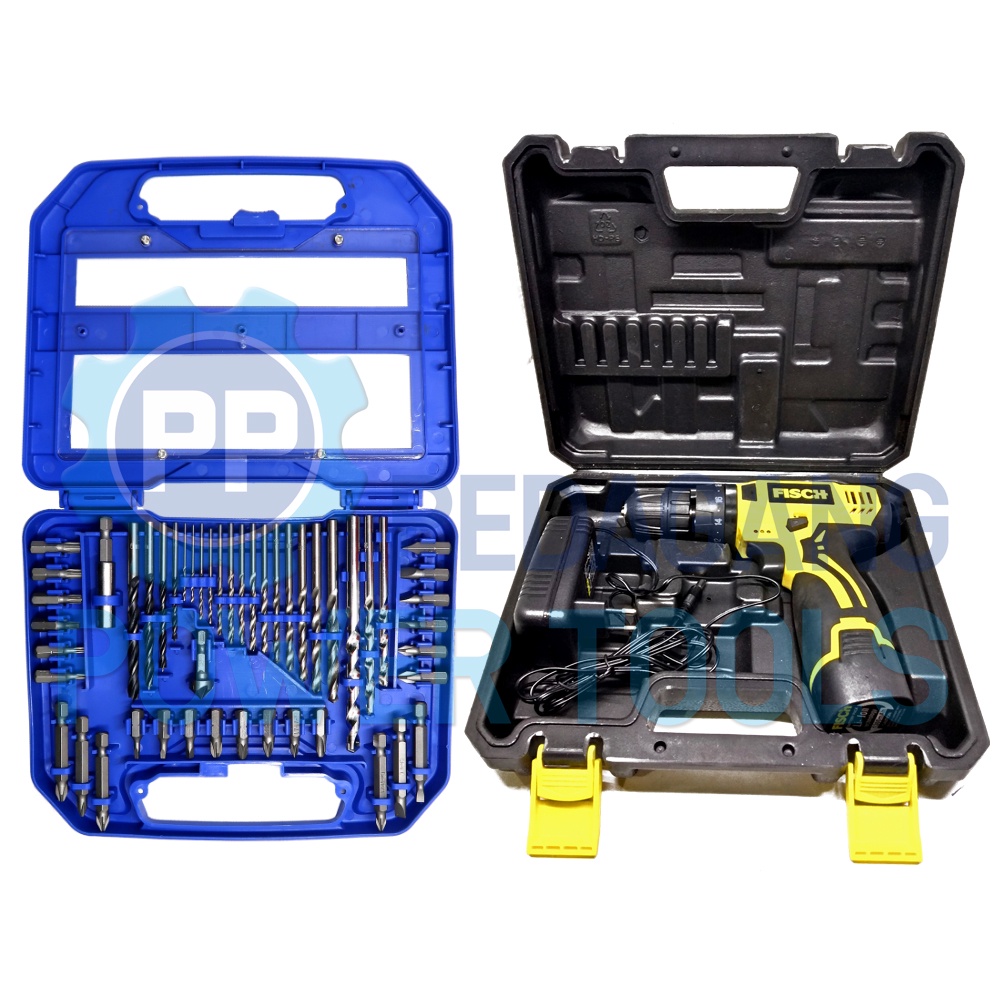 FISCH TD7180 BOR CORDLESS IMPACT + BISON 49 MATA BOR BESI KAYU BETON