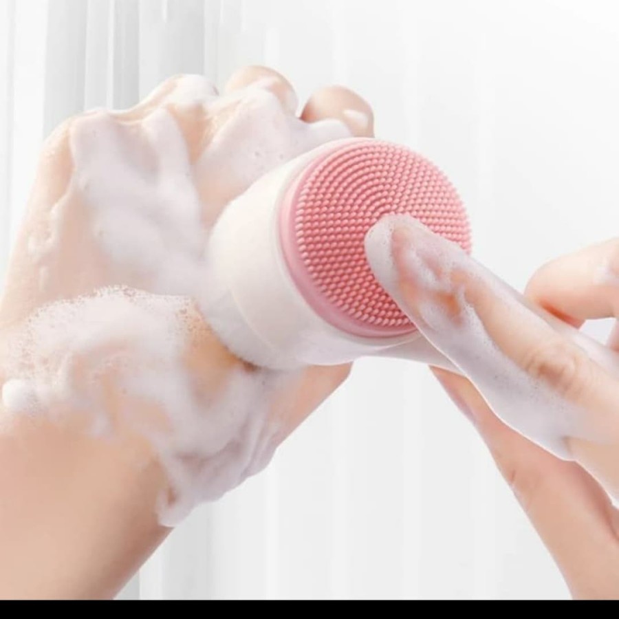 Pembersih Wajah Silikon Alat Cuci Muka Sikat 2in1 Facial Brush 2 sisi