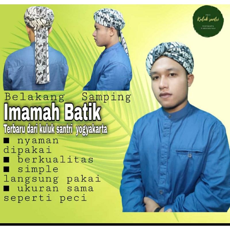 imamah batik solo jogja/peci songkok/kopiah sorban/peci habaib/cod peci/kuluk santri/imamah langsung