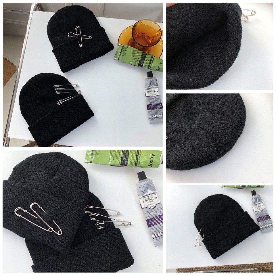 TKPE topi kupluk rajut peniti villa musim dingin winter korea jepang kpop idol import