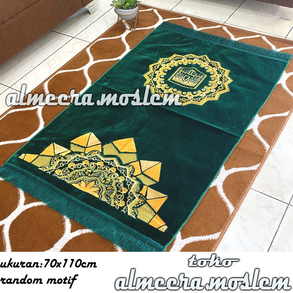 Almeera Moslem - Sajadah Turki Dewasa Exclusive /ukuran 70cm x 110cm/Sajadah Tebal Sajadah Halus Sajadah Lembut Original/Perlengkapan Shalat/Pakaian Muslim/Sejadah Turki Dewasa/ Sajadah Impor Turki