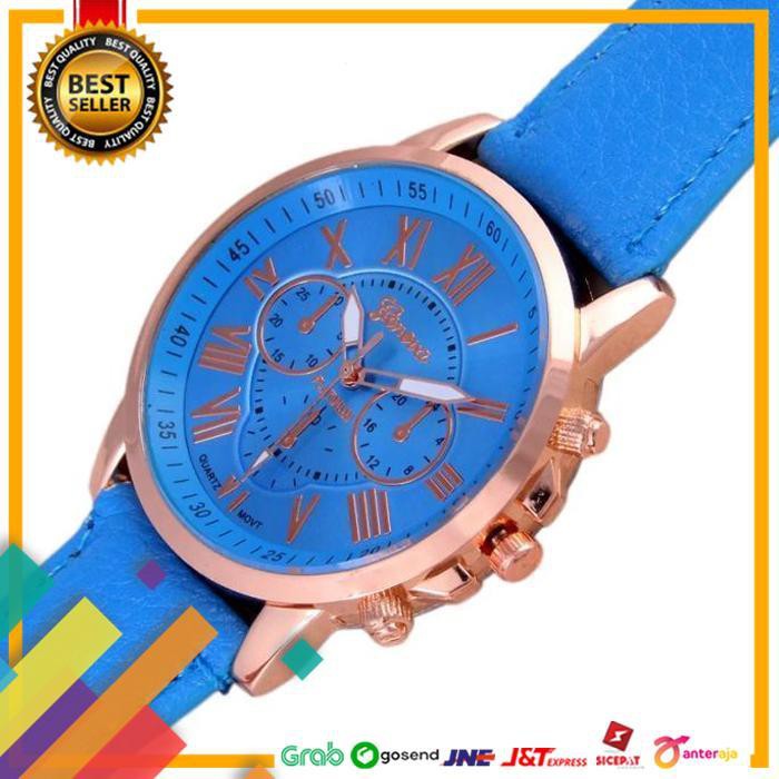 SALE.. JAM TANGAN WANITA SANWOOD KULIT - BIRU MUDA ..TERMURAH