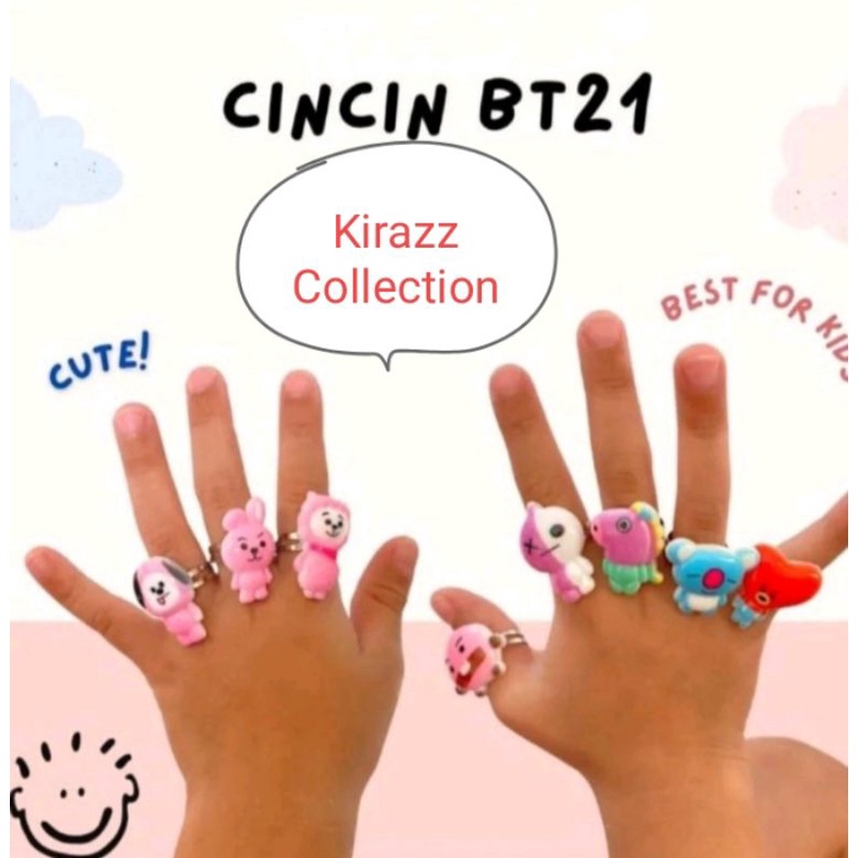 Cincin anak lucu karakter BTS/BT21