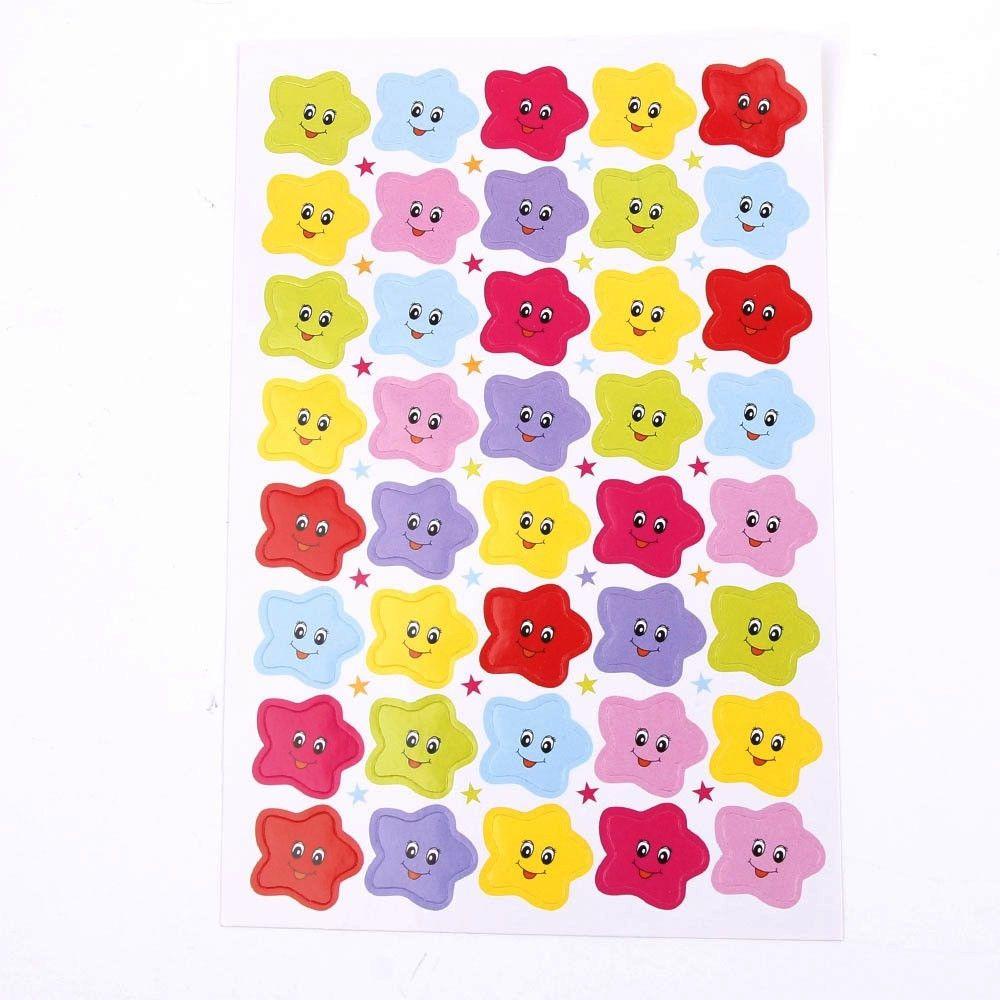 [Elegan] 10 Pcs Smile Bintang Stiker Lucu Label Hadiah Guru Perlengkapan Sekolah DIY Scrapbook Sticker