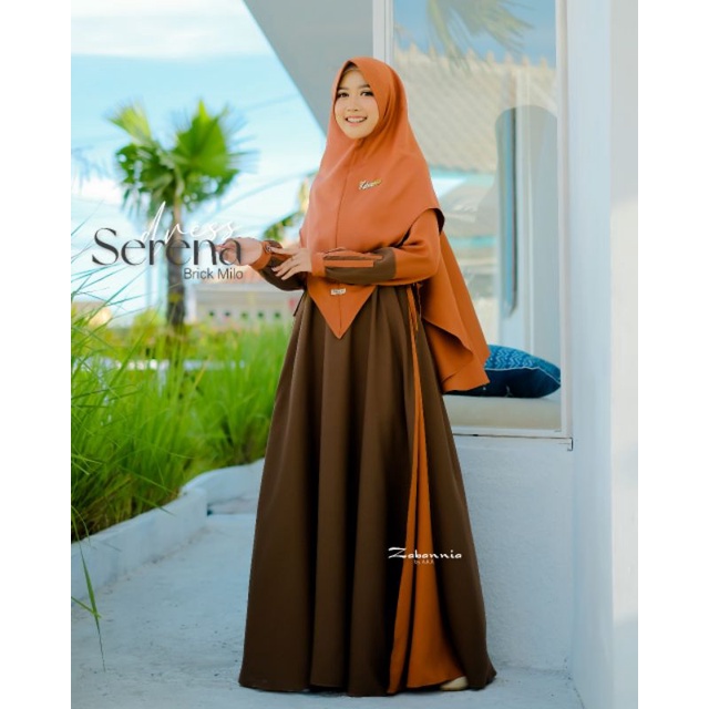 SERENA Dress Set Khimar Gamis Simpel Syari ZABANNIA