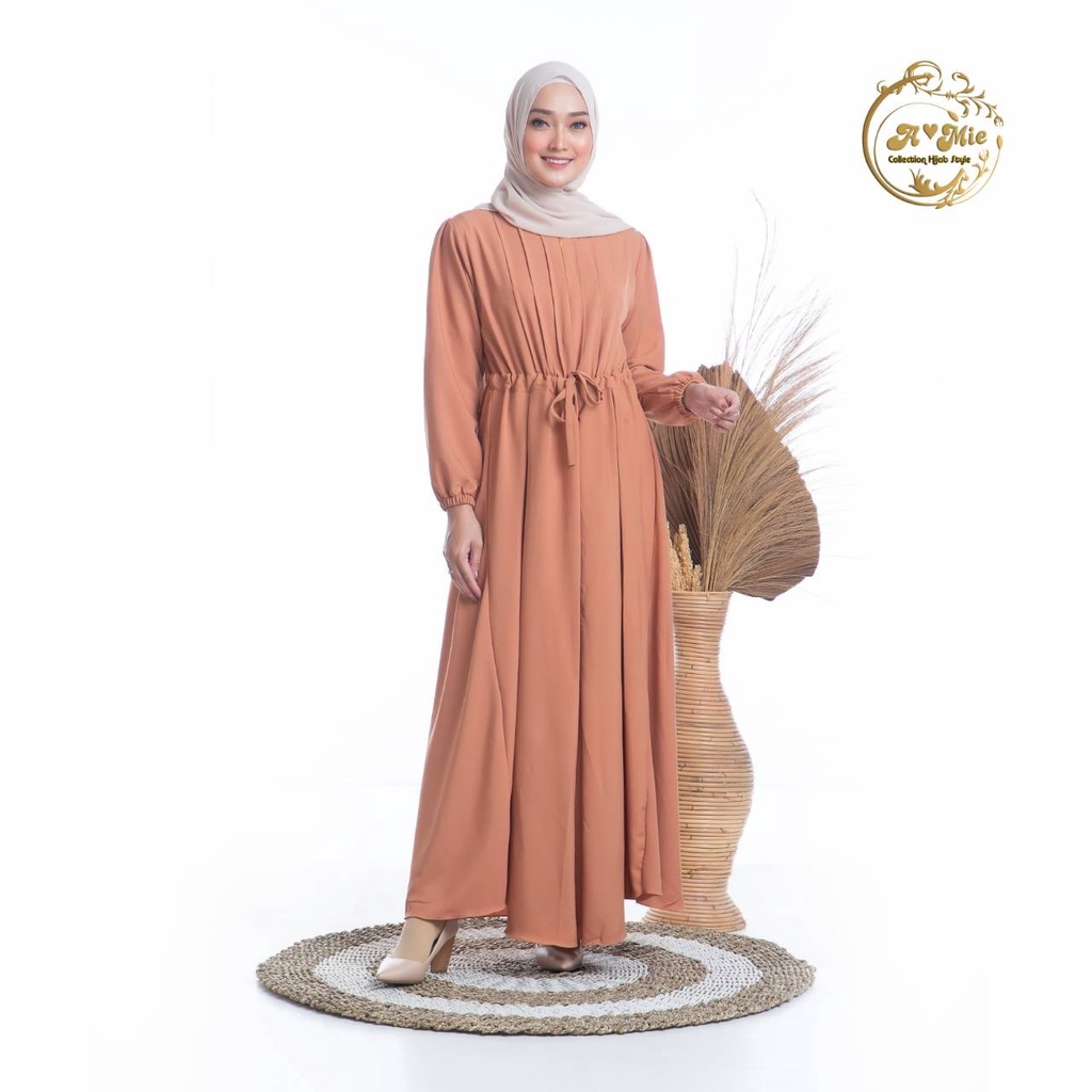 Melia Dress 1 Kondangan Series Baju Fashion Muslim Dress Simple Elegant Gamis Kekinian Set OOTD Hijab Korean Style Basic Dress Hijab Casual Best Seller Dress Muslimah Wanita Busui Friendly Baju Gamis Abaya Turkey Size S M L XL Gamis Jumbo Polos Termurah-8