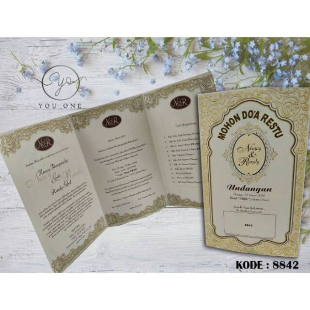 Blanko Undangan Pernikahan / Khitanan Model Elegan Kertas Tebal,  Label Nama & Buku Tamu Undangan
