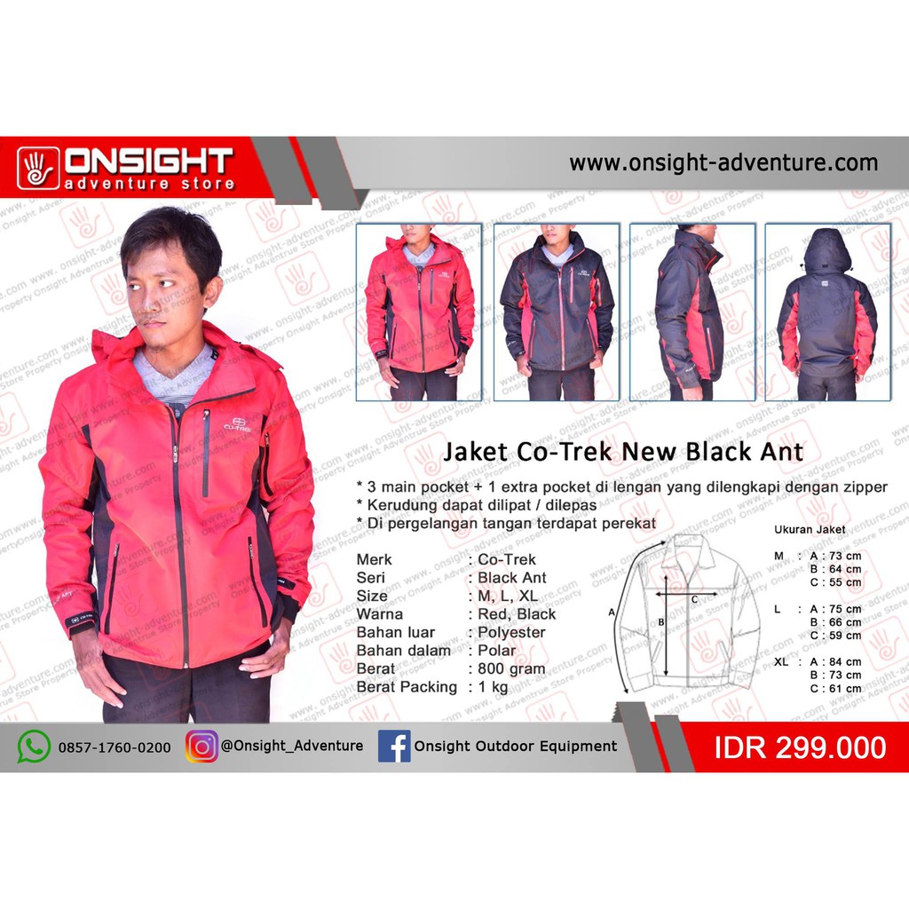 JAket Gunung Co-trek Black Ant