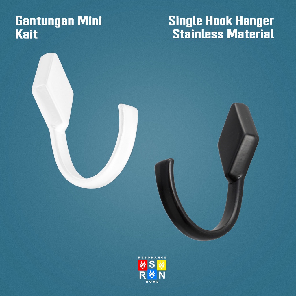 Gantungan Baju Mini Kait Skrup Belakang / Single Hook Resonance Home