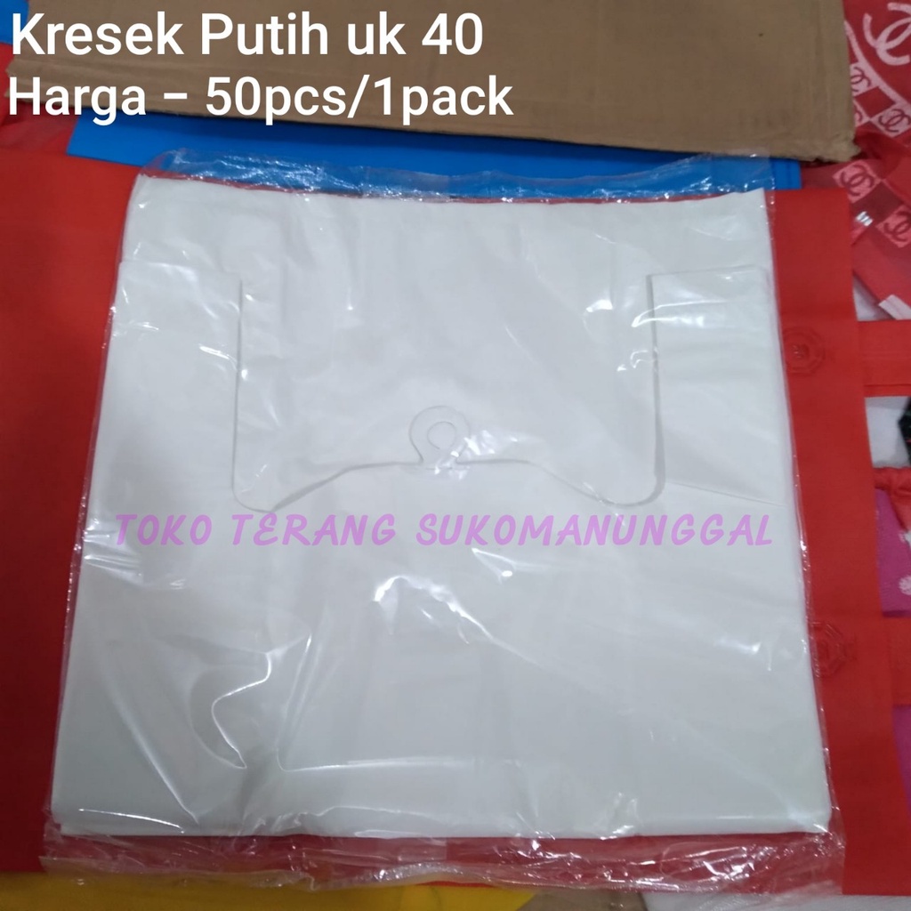 kresek putih uk 40 / kresek putih polos 40 kresek hajatan
