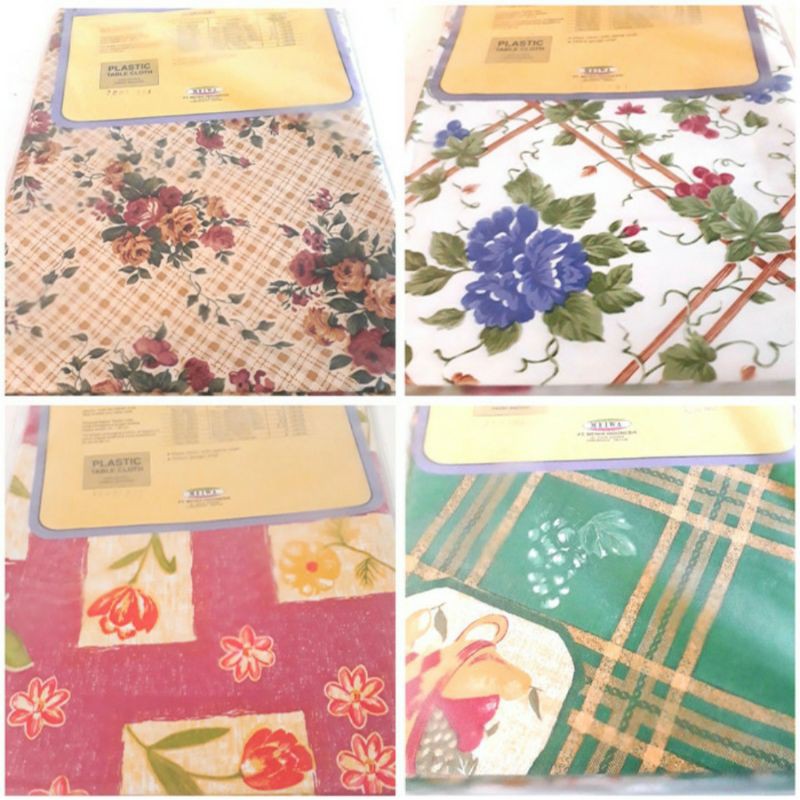 Taplak Meja Makan Plastik Kotak Persegi Kursi 6 Motif Meiwa