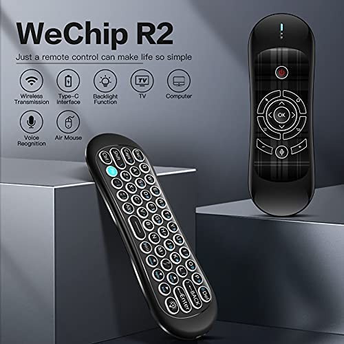 Air Mouse Keyboard WeChip R2 Backlit and Voice Command Remote Wireless