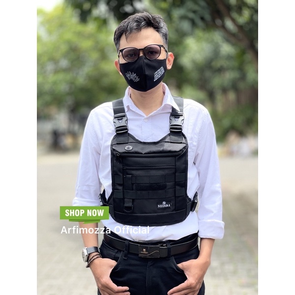 TAS DADA ROMPI PRIA TERBARU CHEST RIG BAG BACKPACK ORIGINAL NEISDA BLACK V1