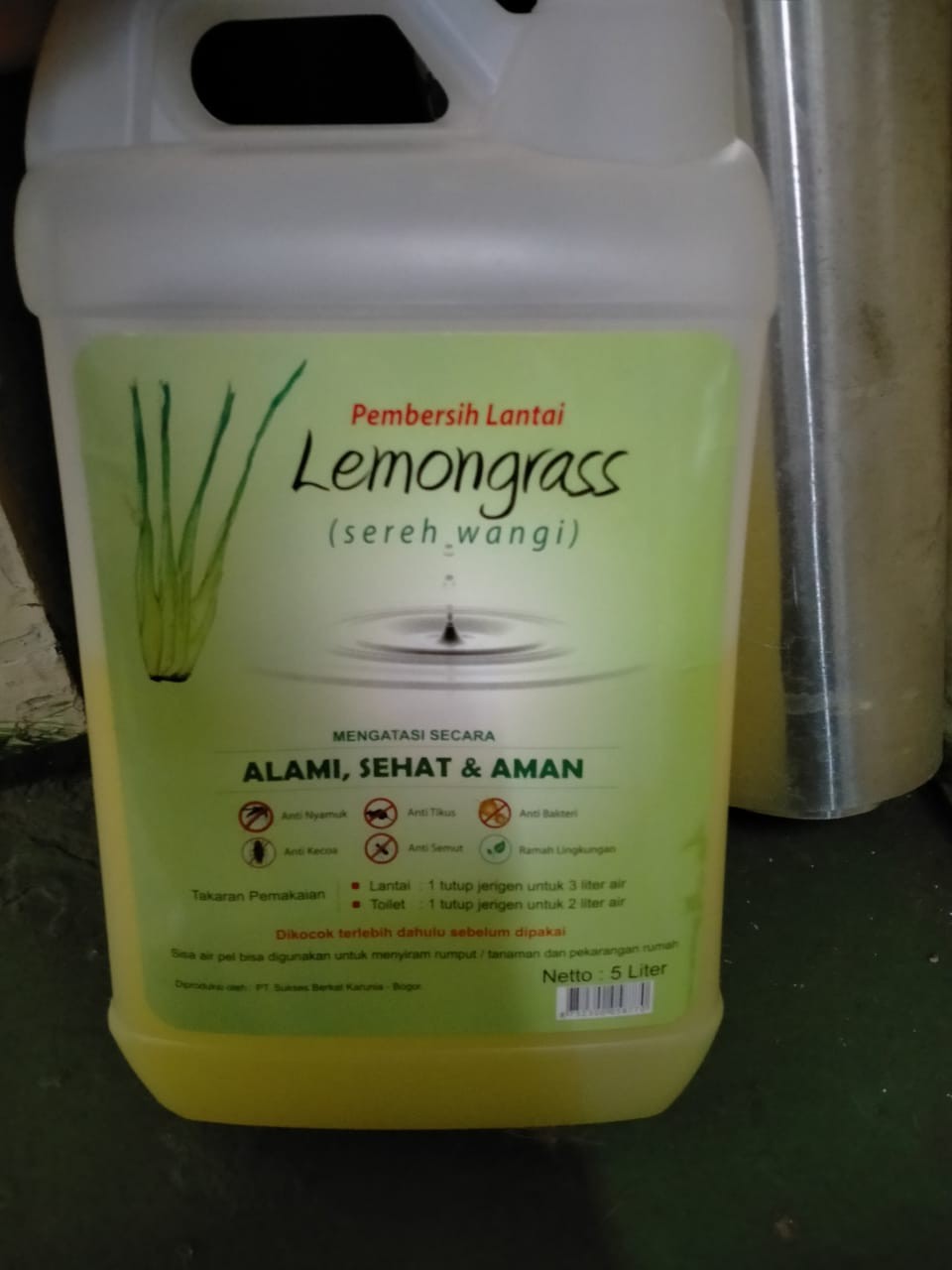 Cairan Pembersih Lantai Alami Sereh Wangi Lemongrass 5 Liter / Kayu Putih 5 Liter