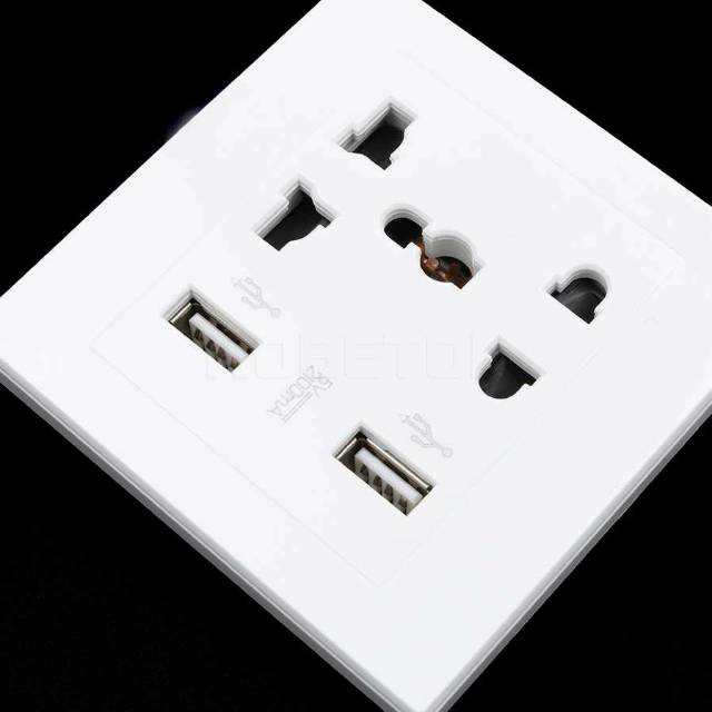 Stop Kontak Universal UK EU US &amp; 2 Port USB Socket