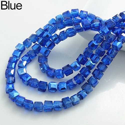 Manik Spacer Loose Kristal Rhinestone Kubus 4mm untuk Membuat Perhiasan DIY 100 Pcs