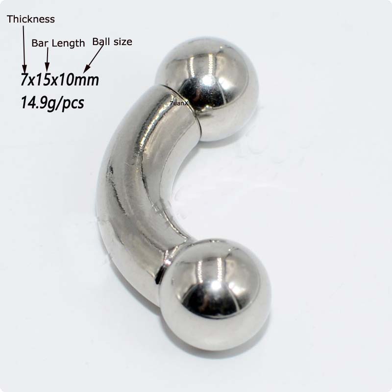 1pc Anting Tindik Telinga Bentuk Barbel Lengkung Bahan Stainless Steel Warna Silver