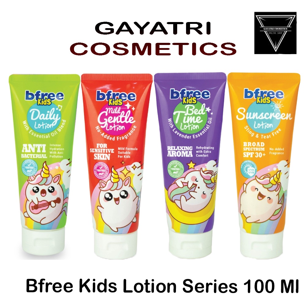 BFREE Kids Lotion ( Tekstur lembut Dengan essential oil Dan Akti-Bakterial membantu si kecil terhindar dari kuman.)