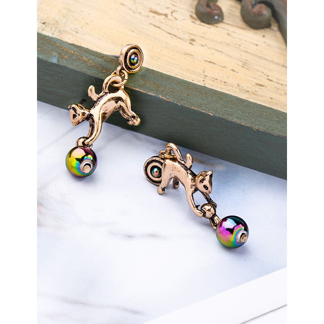 LRC Anting Tusuk Fashion Bronze Small Animal Earrings F57854