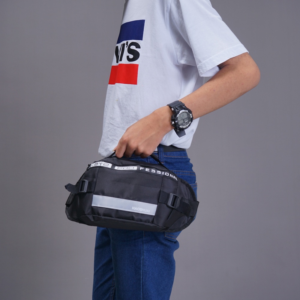 Tas Selempang Pria Multifungsi Anti Air Waistbag Fashion Pria ewl08