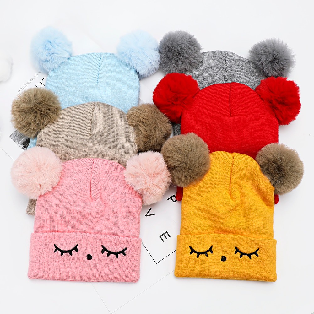 Topi Bayi Laki Laki Perempuan Sleepy Model Kupluk Pompom Usia 0 3 6 bulan umur 1 2 3 Tahun thn Murah Lucu Newborn Baru lahir Bordir