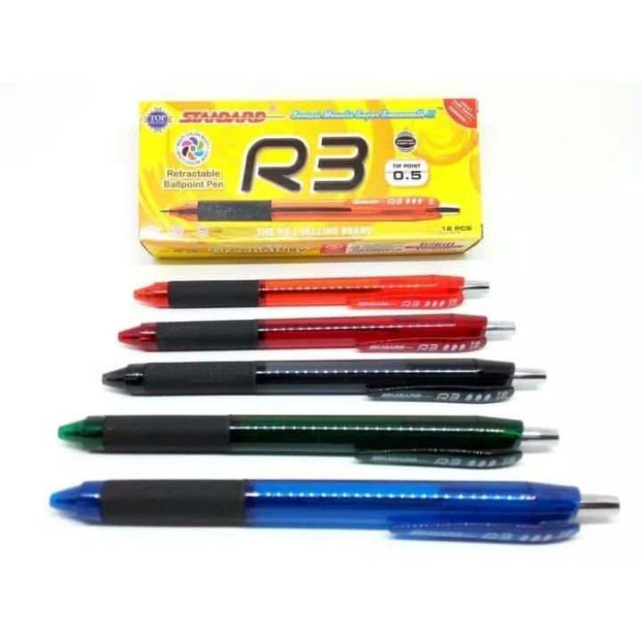 

PULPEN / BALLPOINT STANDART R3 CETEK BLACK ( HITAM )GROSIR TERMURAH