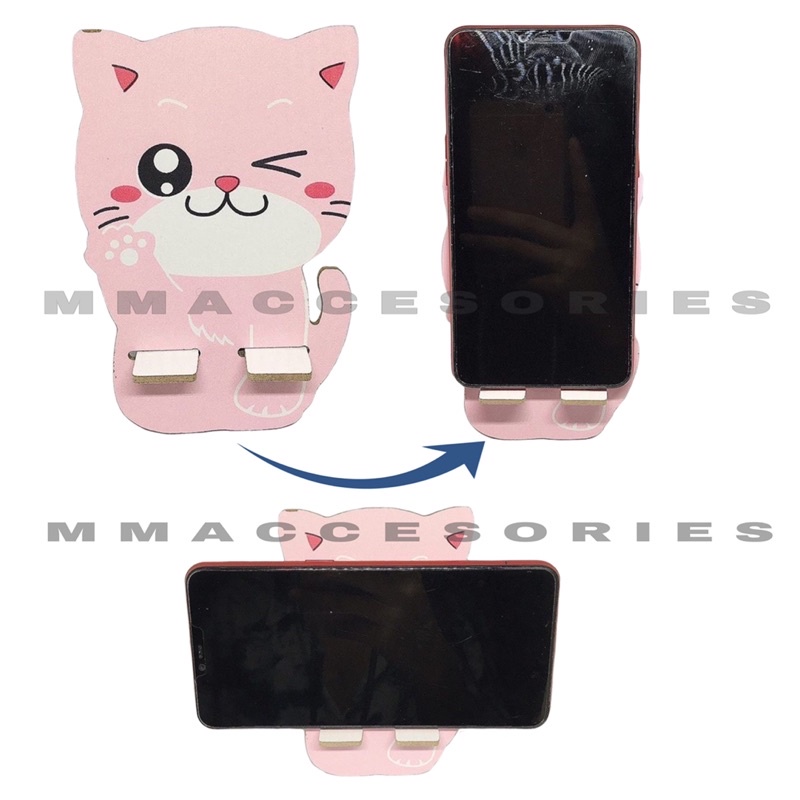 HOLDER TATAKAN HP MURAH BAHAN KAYU MOTIF GAMBAR