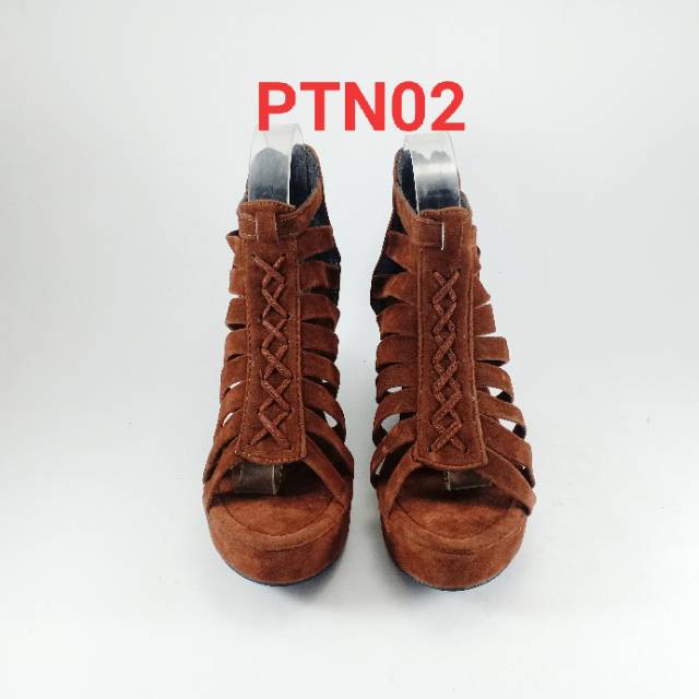 Emye PTN02 Sepatu Wedges Gladiator 9cm Wanita Elegan Bahan Lembut