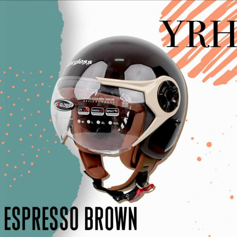 CARGLOSS YRH HIJAB RETRO HELM HALF FACE SOLID MOTIF ORI, CARGLOSS OFFICIAL STORE, CARGLOSS HELMET