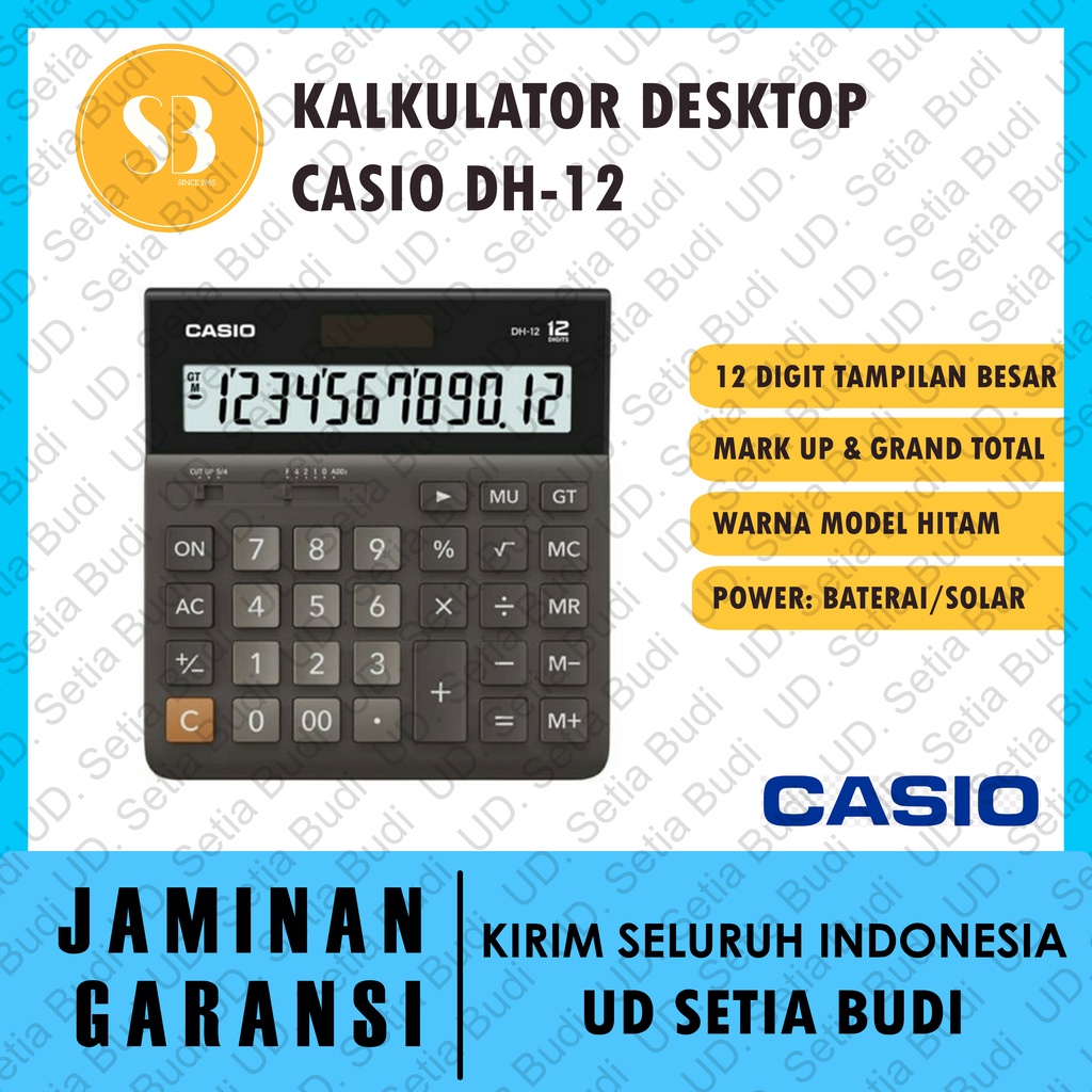 Kalkulator Dekstop Casio DH-12 Asli dan Bergaransi DH12