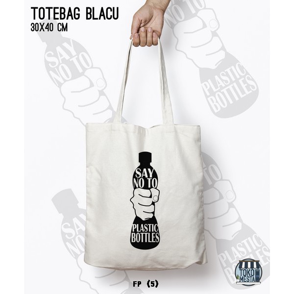 TOTE BAG BLACU 30X40 - PLASTIC FREE.01